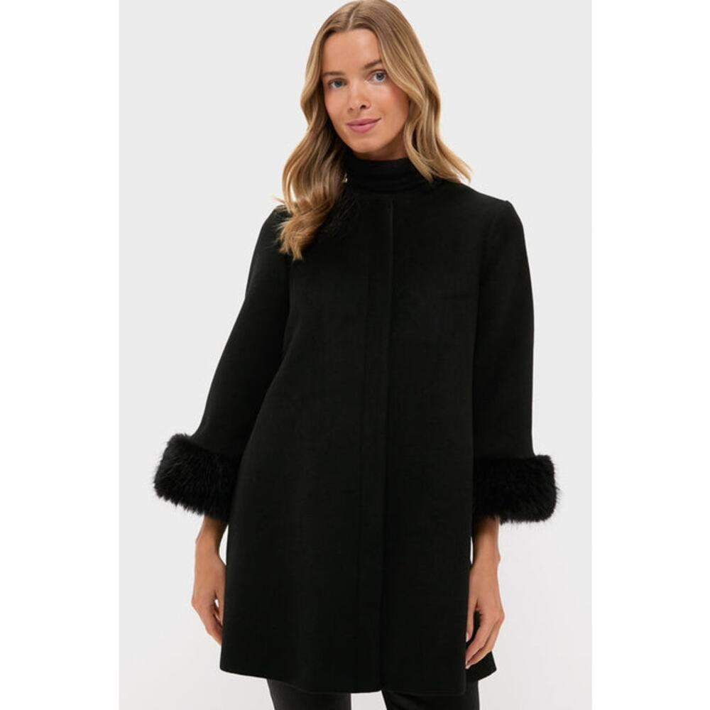 Tuckernuck Black Wool Blend Fur Cuff Harlan Coat NWT